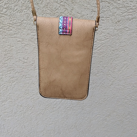 Tapestry tan crossbody bag - Picture 3 of 4